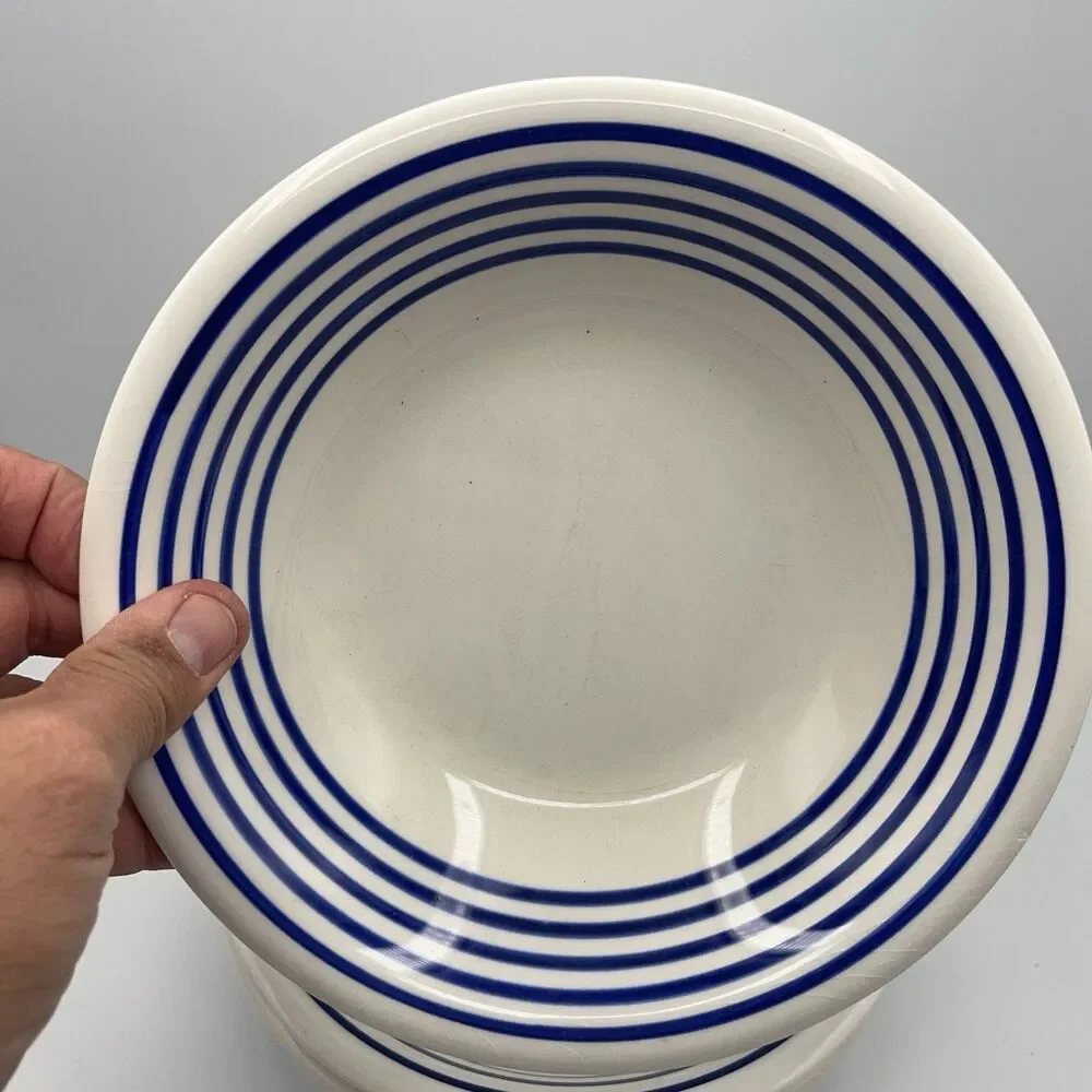 Pier 1 Blue Striped Bowls - Set of 3